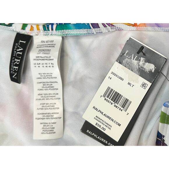 2/$30 NWT Lauren Ralph Lauren Tropical Swim Bikini Bottoms Floral Hipster Sz 14 - Picture 7 of 8
